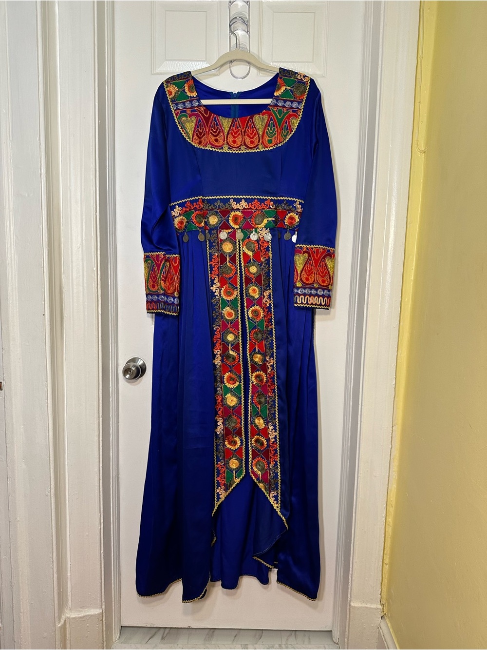 Royal BlueAfghan Traditional Embroidered Dress Set (Dress + Pants)